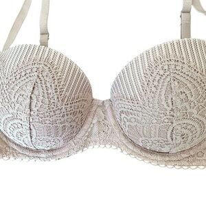 Victoria's Secret Lace Sexy Push-Up Bra, Nude, 32C